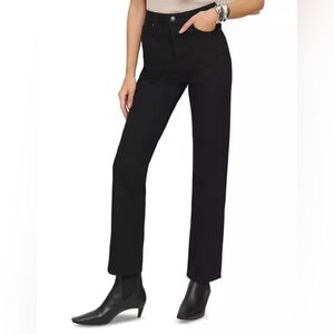 Reformation Cynthia High Rise Straight Jeans in Black